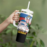 Serbia Statehood Day Tumbler With Handle Saint Sava with Serbian Eagle