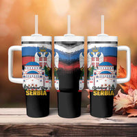 Serbia Statehood Day Tumbler With Handle Saint Sava with Serbian Eagle