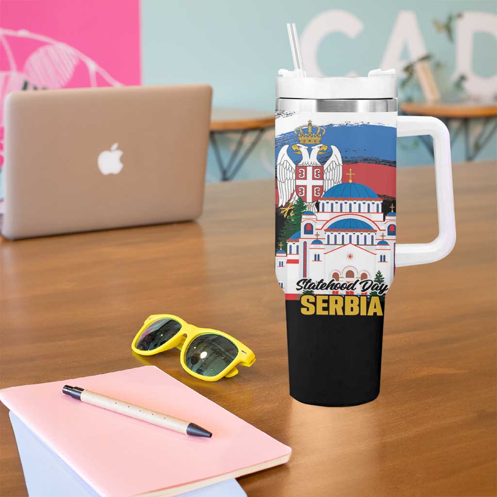 Serbia Statehood Day Tumbler With Handle Saint Sava with Serbian Eagle