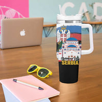 Serbia Statehood Day Tumbler With Handle Saint Sava with Serbian Eagle