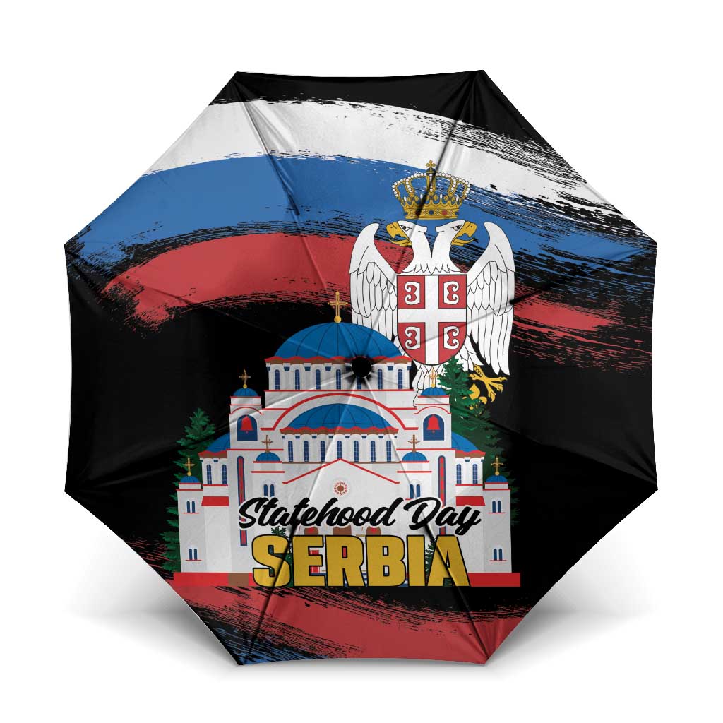Serbia Statehood Day Umbrella Saint Sava with Serbian Eagle