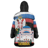 Serbia Statehood Day Wearable Blanket Hoodie Saint Sava with Serbian Eagle