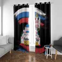 Serbia Statehood Day Window Curtain Saint Sava with Serbian Eagle