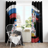 Serbia Statehood Day Window Curtain Saint Sava with Serbian Eagle