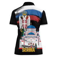 Serbia Statehood Day Women Polo Shirt Saint Sava with Serbian Eagle