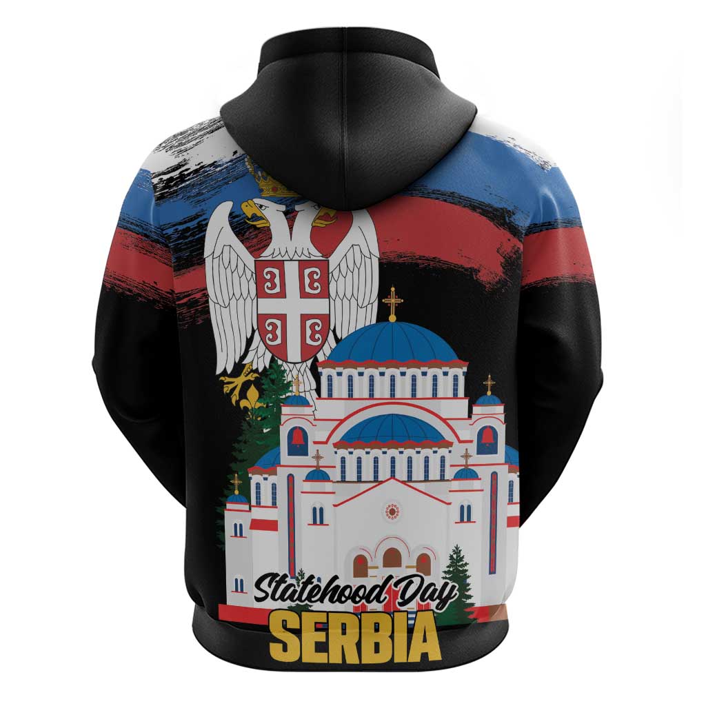 Serbia Statehood Day Zip Hoodie Saint Sava with Serbian Eagle