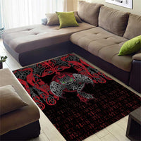 Black Dragon Vikings Area Rug - Wonder Print Shop