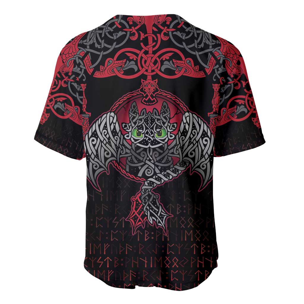 Black Dragon Vikings Baseball Jersey - Wonder Print Shop
