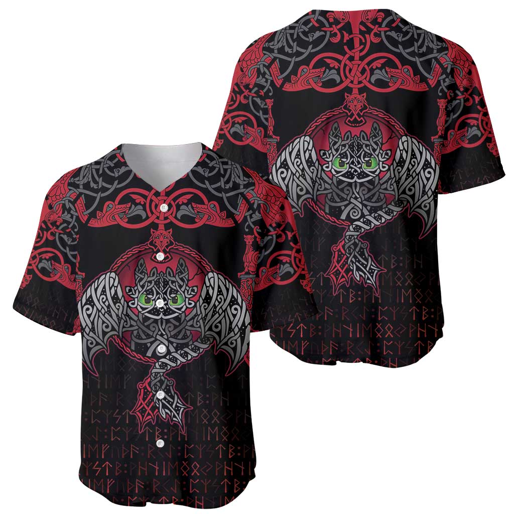 Black Dragon Vikings Baseball Jersey - Wonder Print Shop