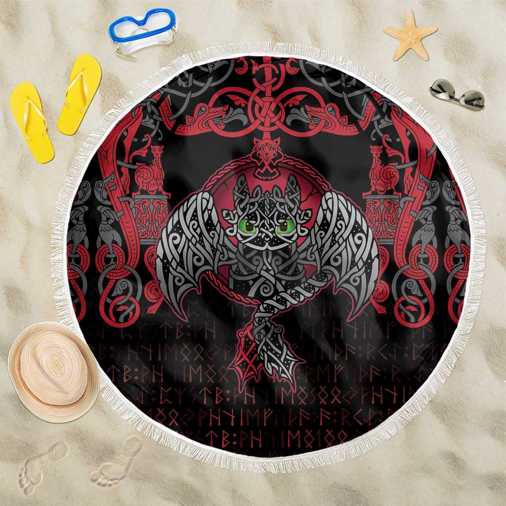 Black Dragon Vikings Beach Blanket - Wonder Print Shop
