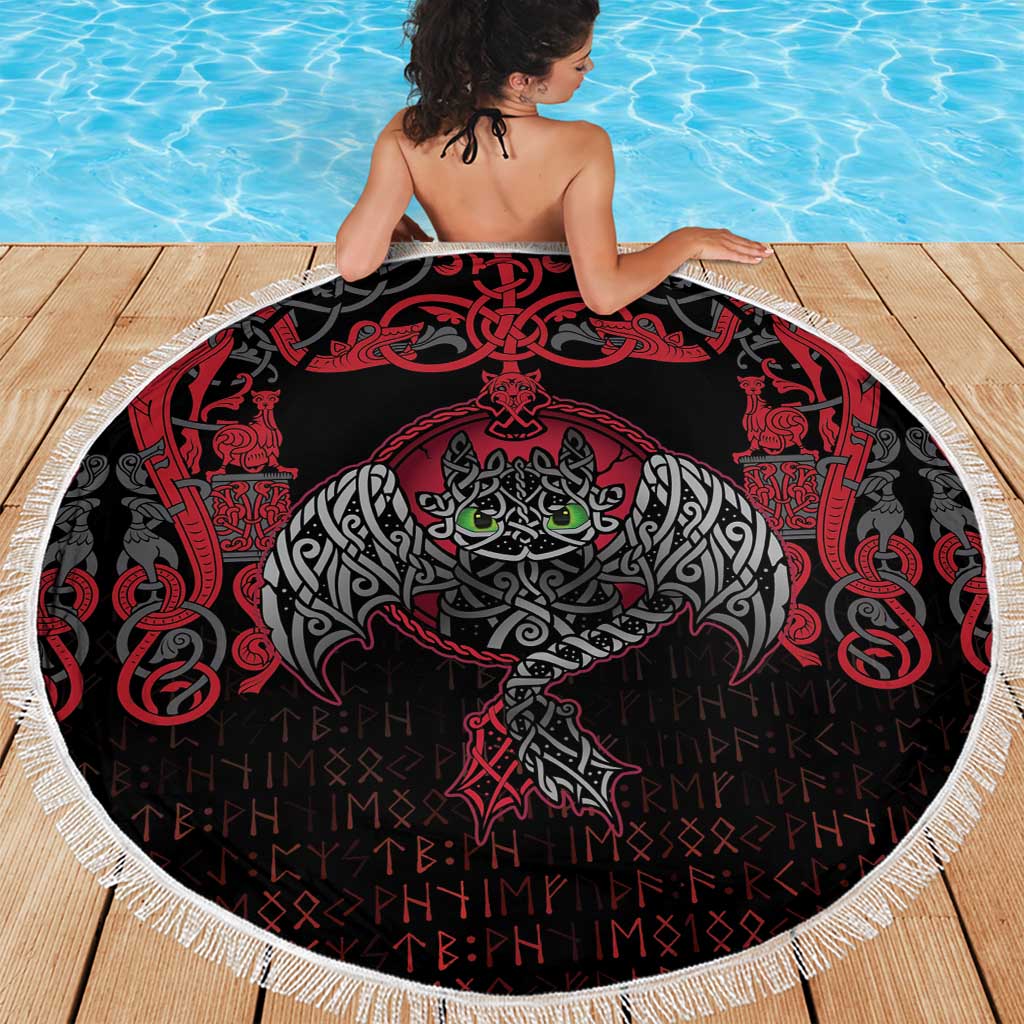 Black Dragon Vikings Beach Blanket - Wonder Print Shop