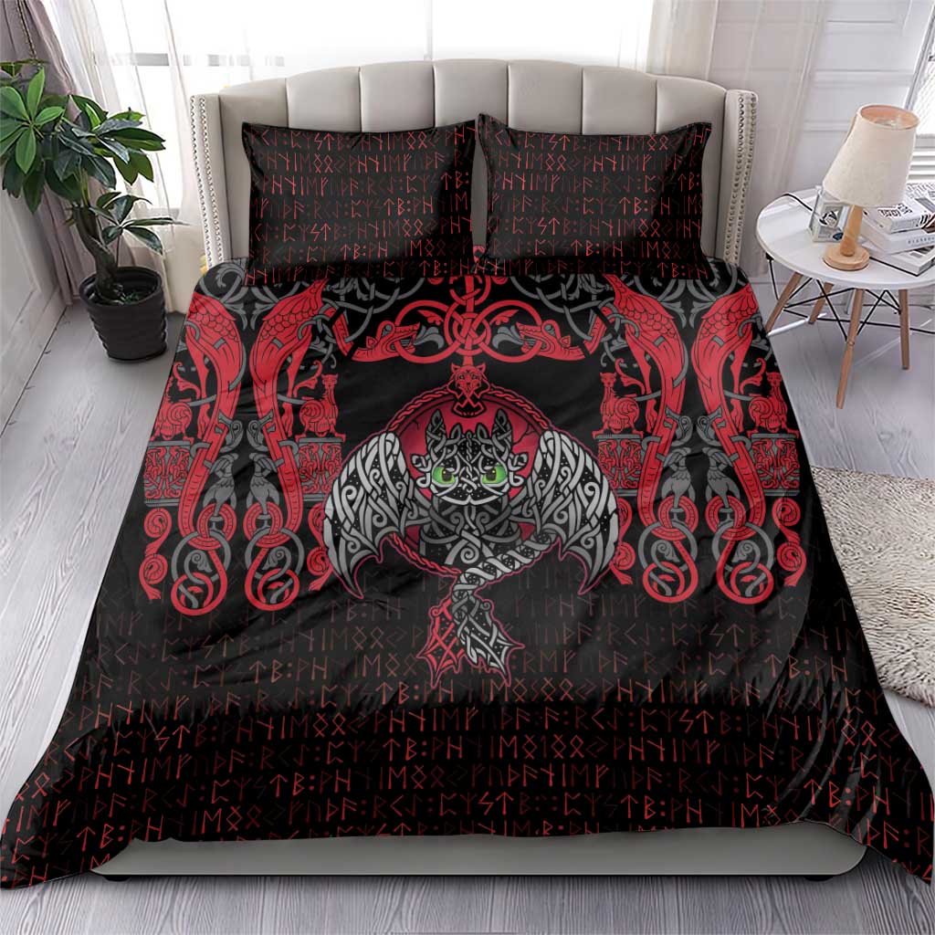 Black Dragon Vikings Bedding Set - Wonder Print Shop