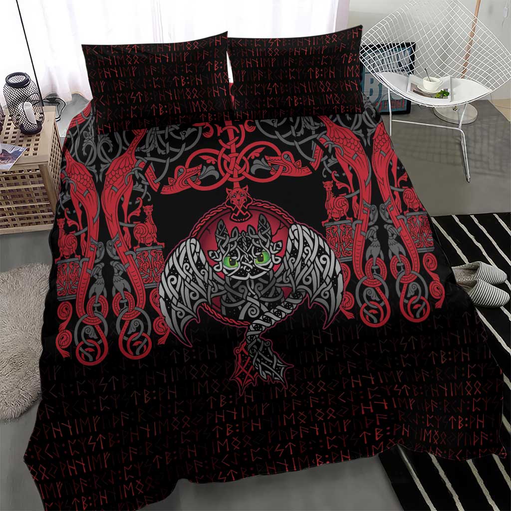 Black Dragon Vikings Bedding Set - Wonder Print Shop