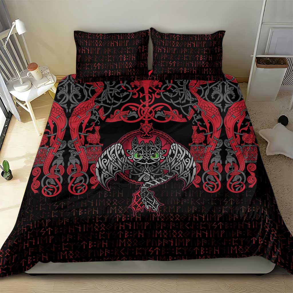 Black Dragon Vikings Bedding Set - Wonder Print Shop