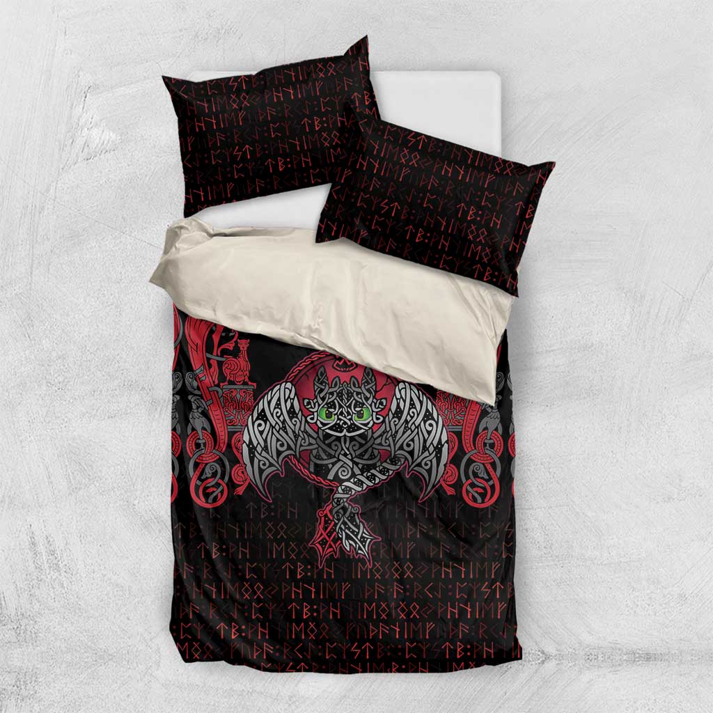 Black Dragon Vikings Bedding Set - Wonder Print Shop