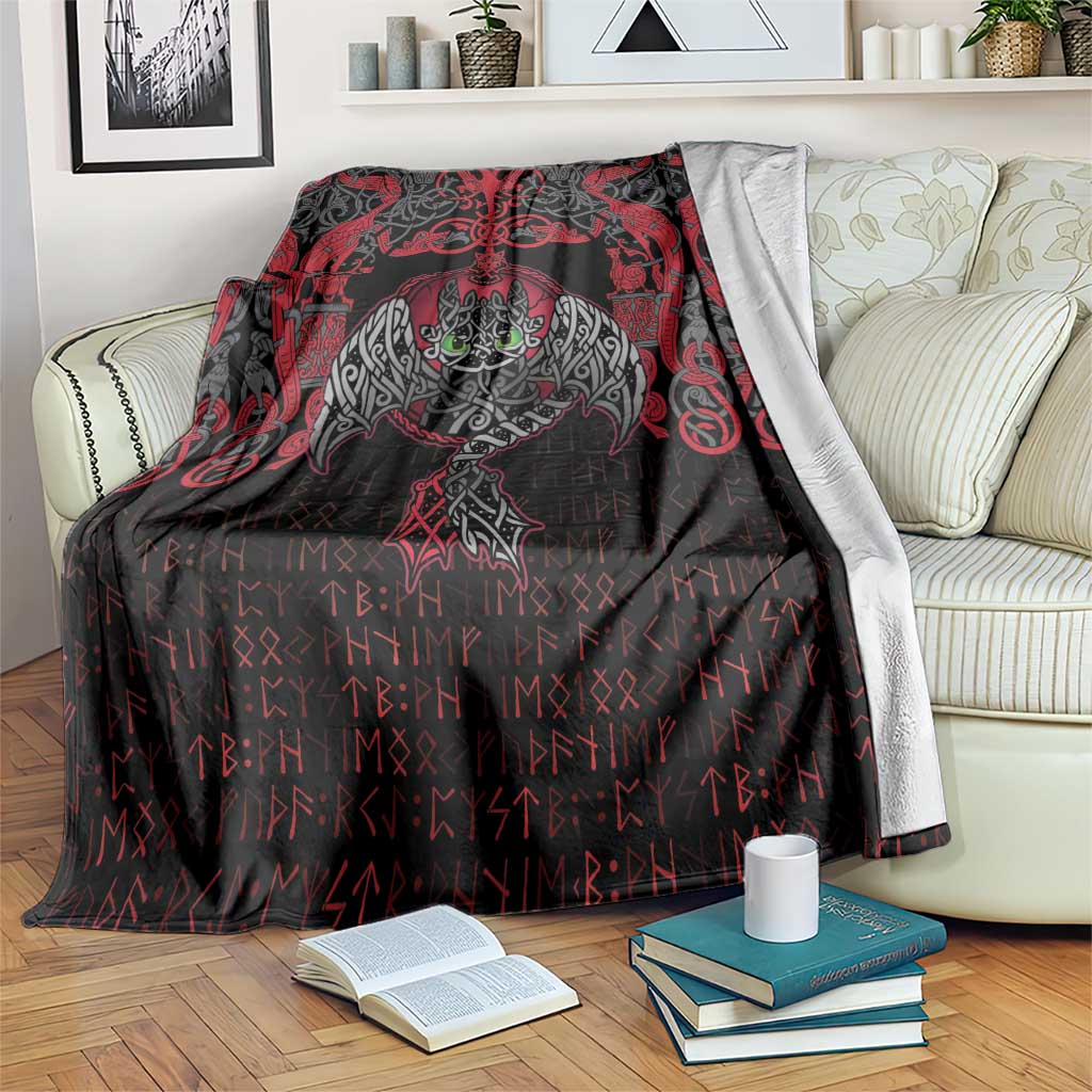 Black Dragon Vikings Blanket - Wonder Print Shop