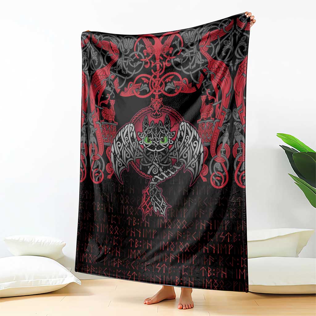 Black Dragon Vikings Blanket - Wonder Print Shop