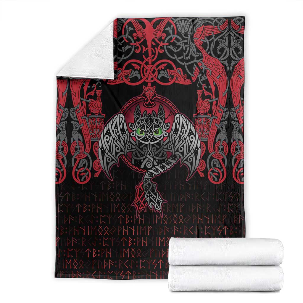 Black Dragon Vikings Blanket - Wonder Print Shop