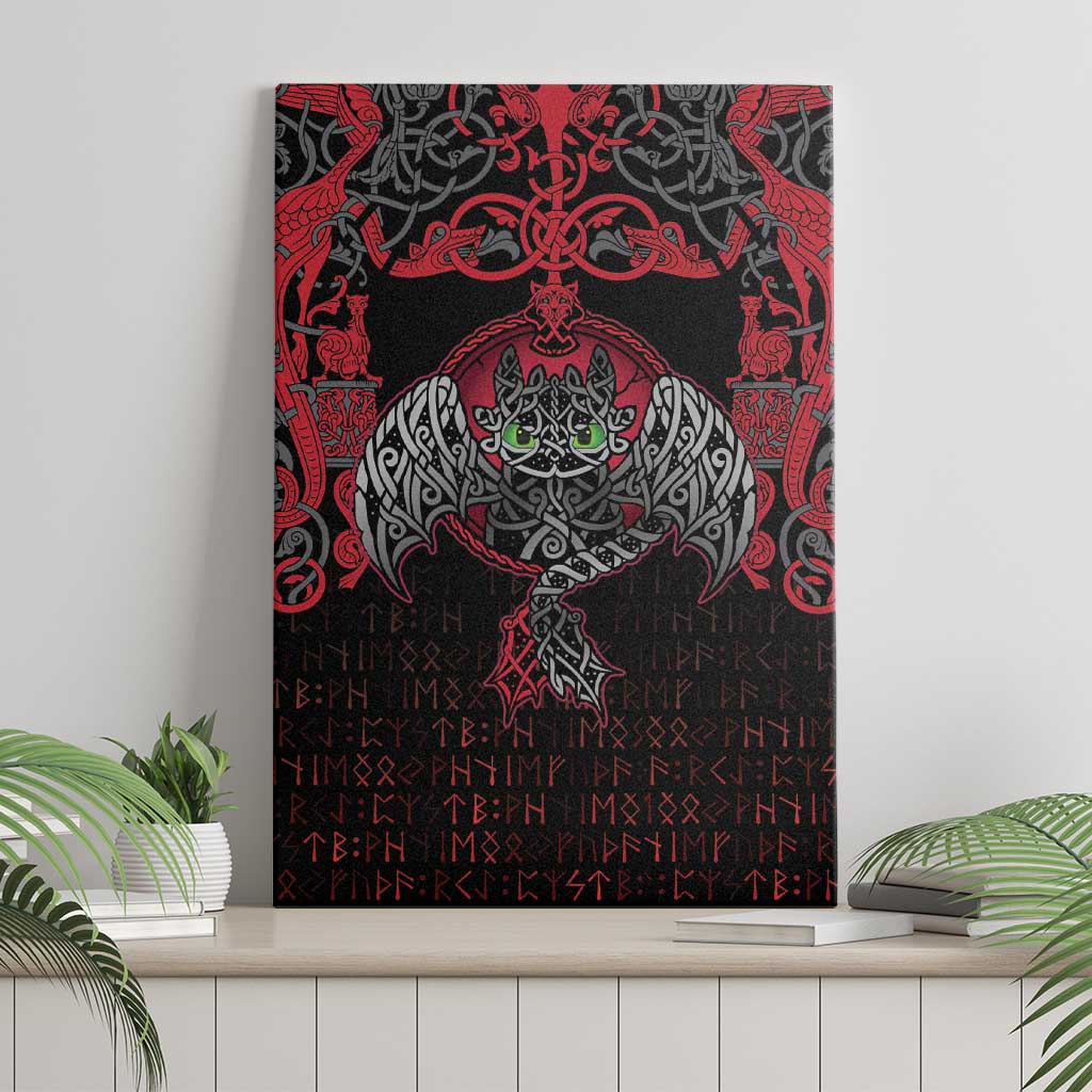 Black Dragon Vikings Canvas Wall Art - Wonder Print Shop
