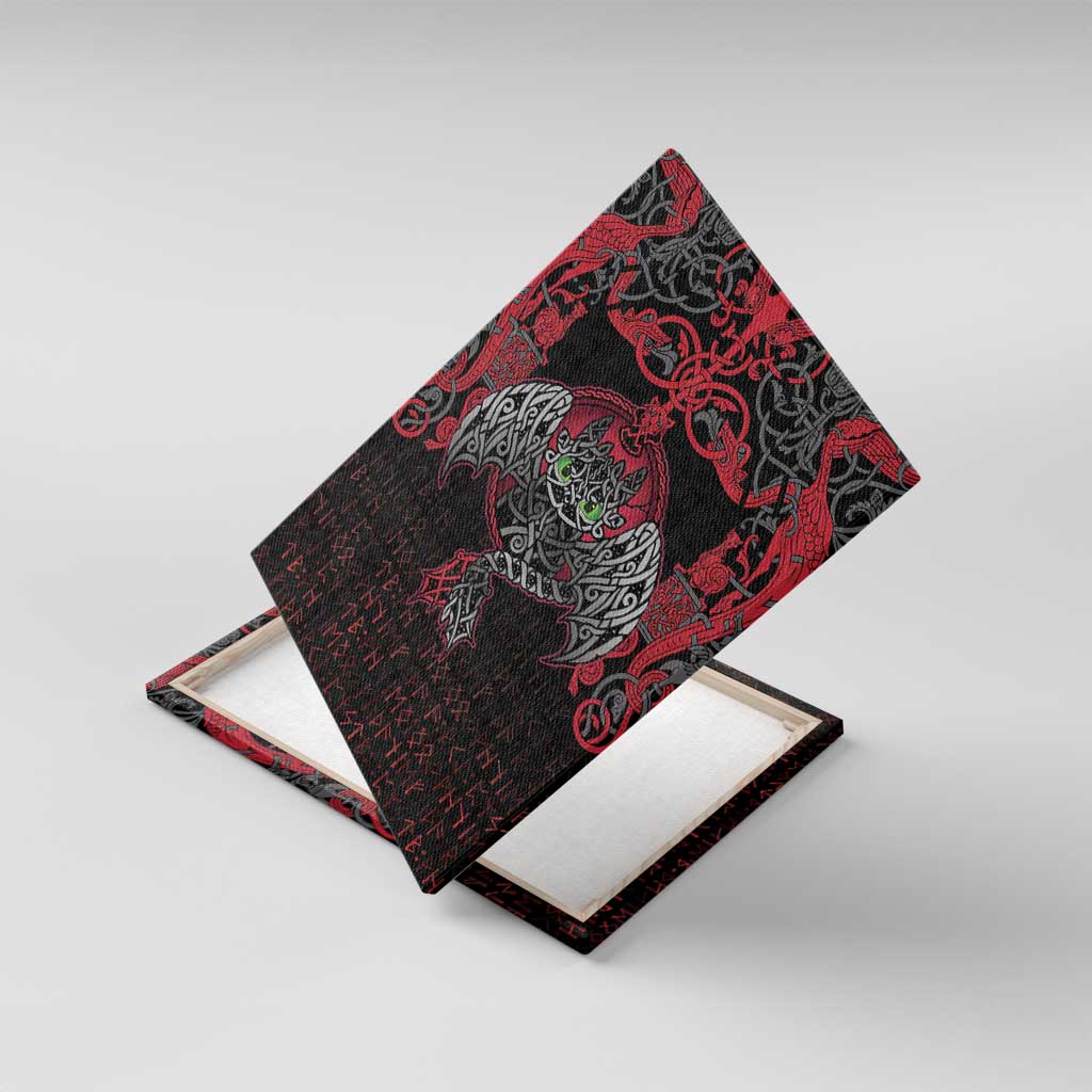 Black Dragon Vikings Canvas Wall Art - Wonder Print Shop