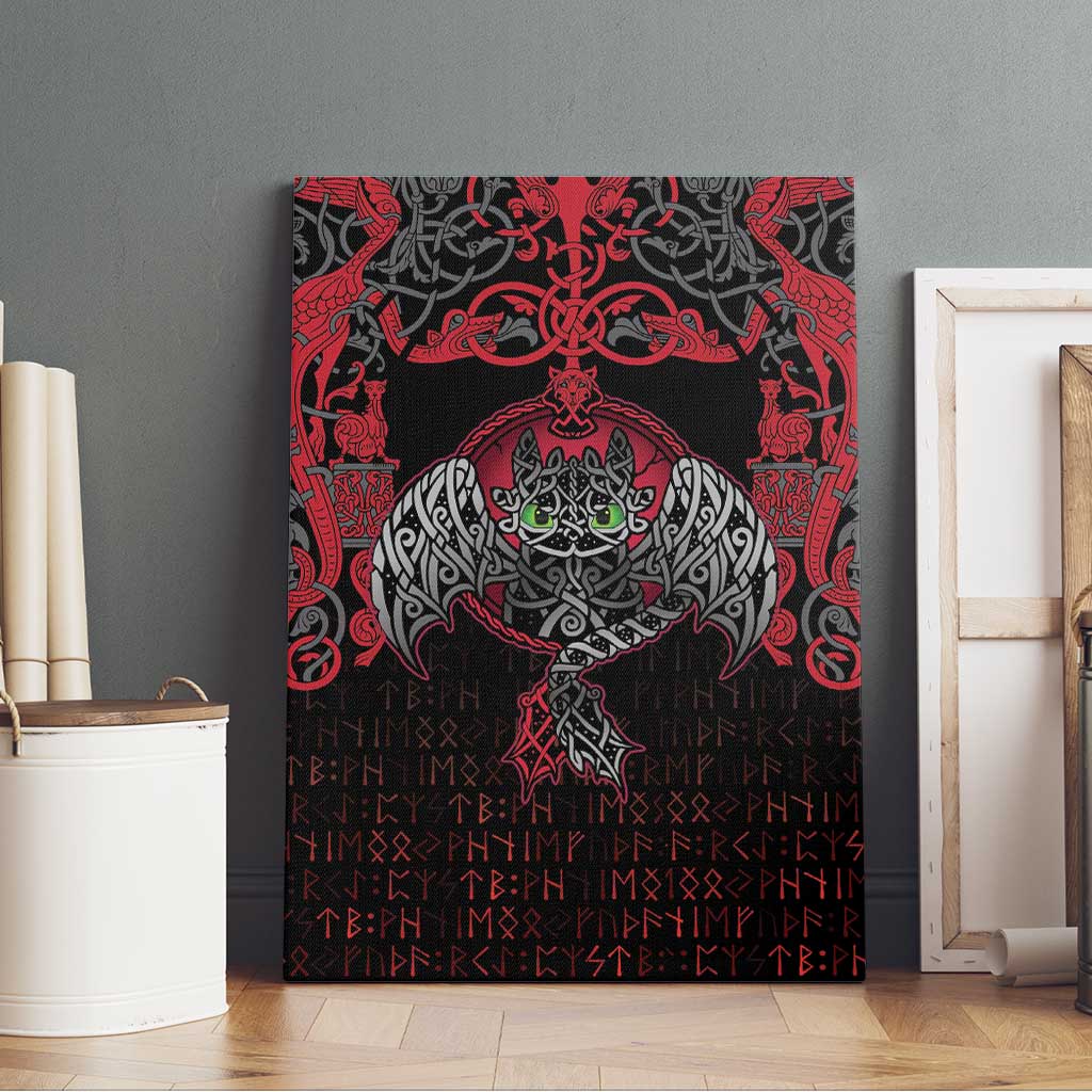 Black Dragon Vikings Canvas Wall Art - Wonder Print Shop