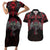 Black Dragon Vikings Couples Matching Short Sleeve Bodycon Dress and Hawaiian Shirt - Wonder Print Shop