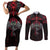 Black Dragon Vikings Couples Matching Short Sleeve Bodycon Dress and Long Sleeve Button Shirt - Wonder Print Shop