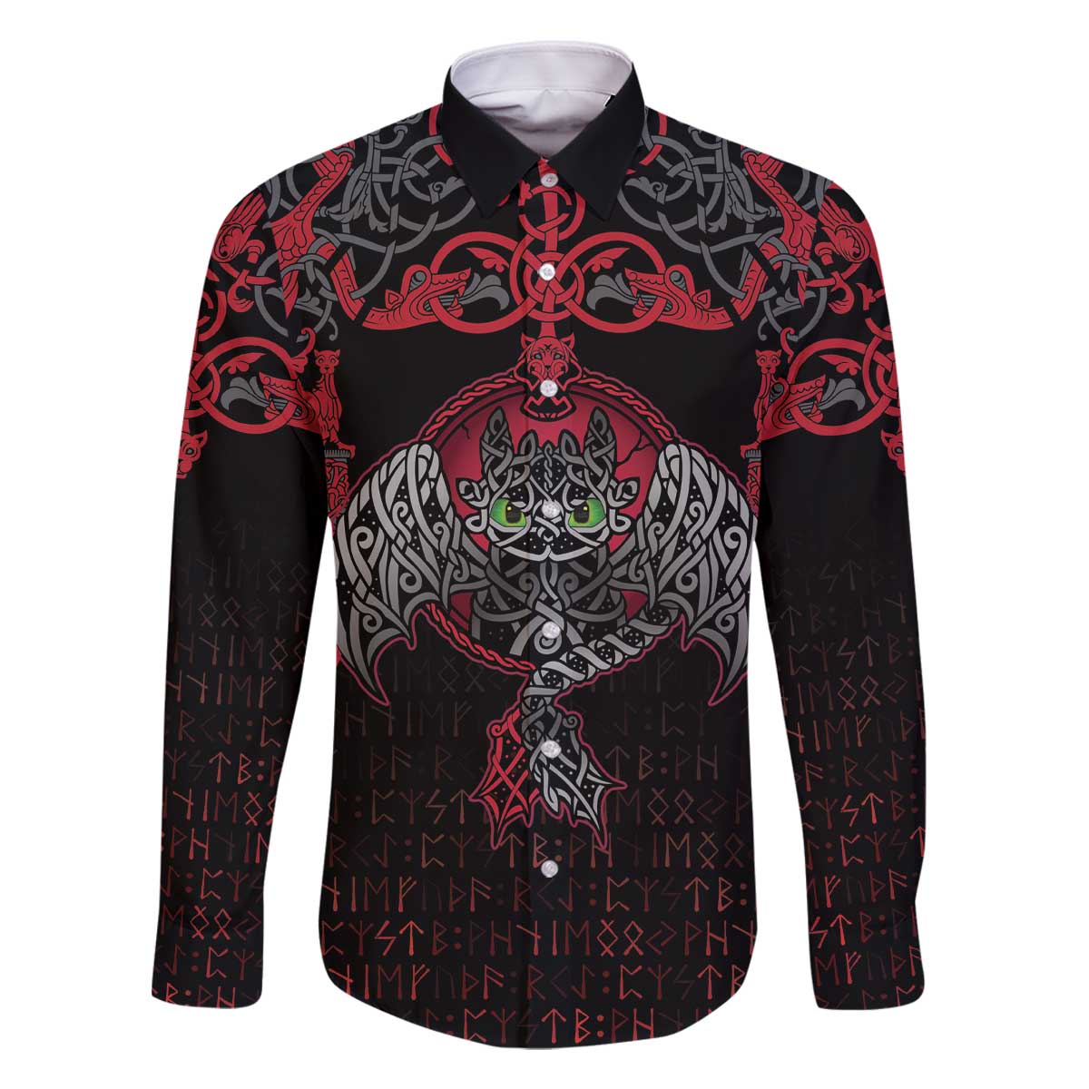 Black Dragon Vikings Family Matching Off The Shoulder Long Sleeve Dress and Hawaiian Shirt - Wonder Print Shop