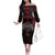 Black Dragon Vikings Family Matching Off The Shoulder Long Sleeve Dress and Hawaiian Shirt - Wonder Print Shop