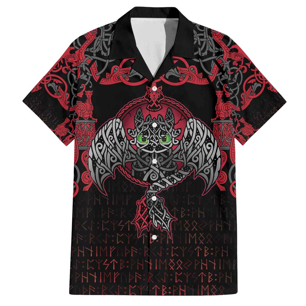 Black Dragon Vikings Family Matching Off Shoulder Short Dress and Hawaiian Shirt - Wonder Print Shop