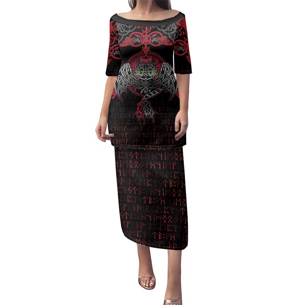 Black Dragon Vikings Family Matching Puletasi and Hawaiian Shirt - Wonder Print Shop