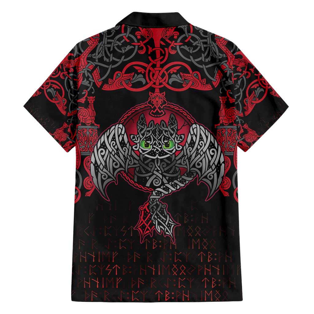 Black Dragon Vikings Family Matching Short Sleeve Bodycon Dress and Hawaiian Shirt - Wonder Print Shop