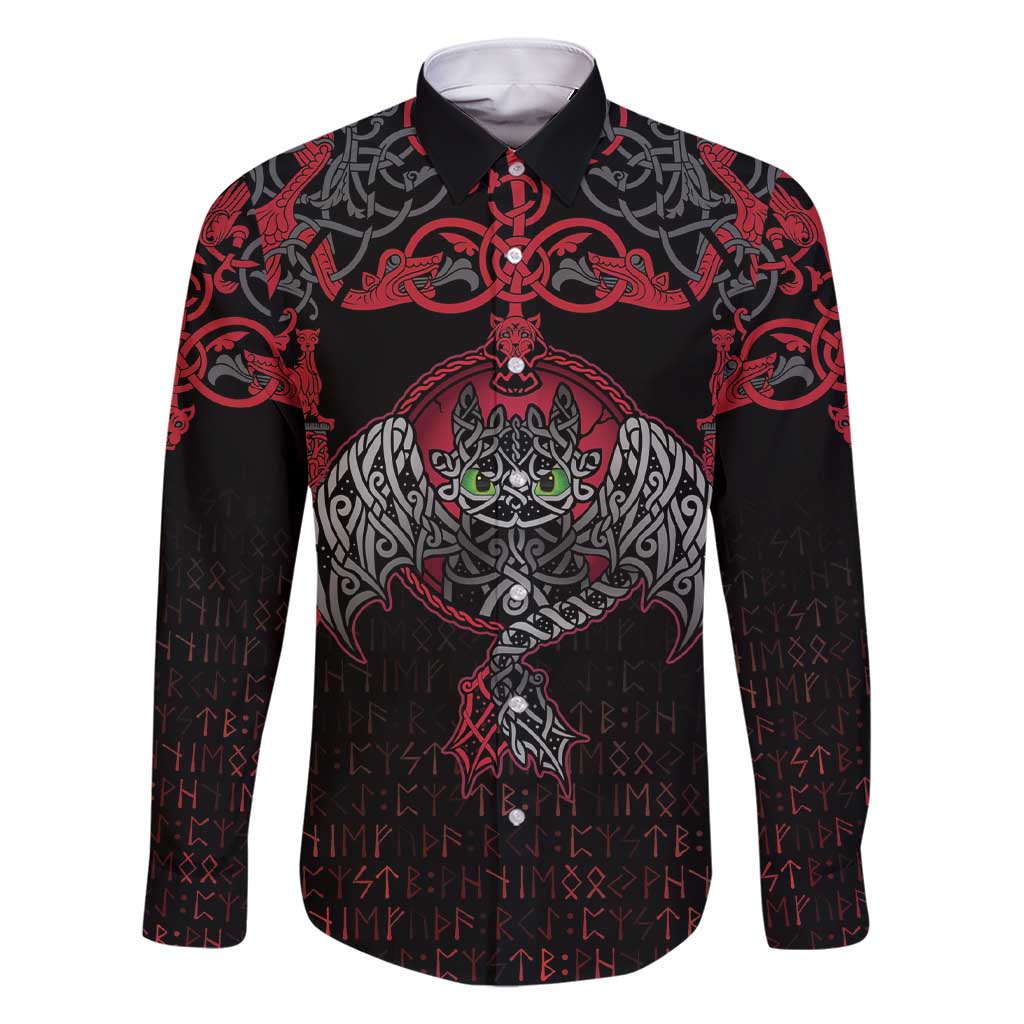 Black Dragon Vikings Family Matching Short Sleeve Bodycon Dress and Hawaiian Shirt - Wonder Print Shop