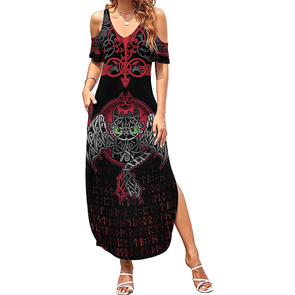 Black Dragon Vikings Family Matching Summer Maxi Dress and Hawaiian Shirt - Wonder Print Shop