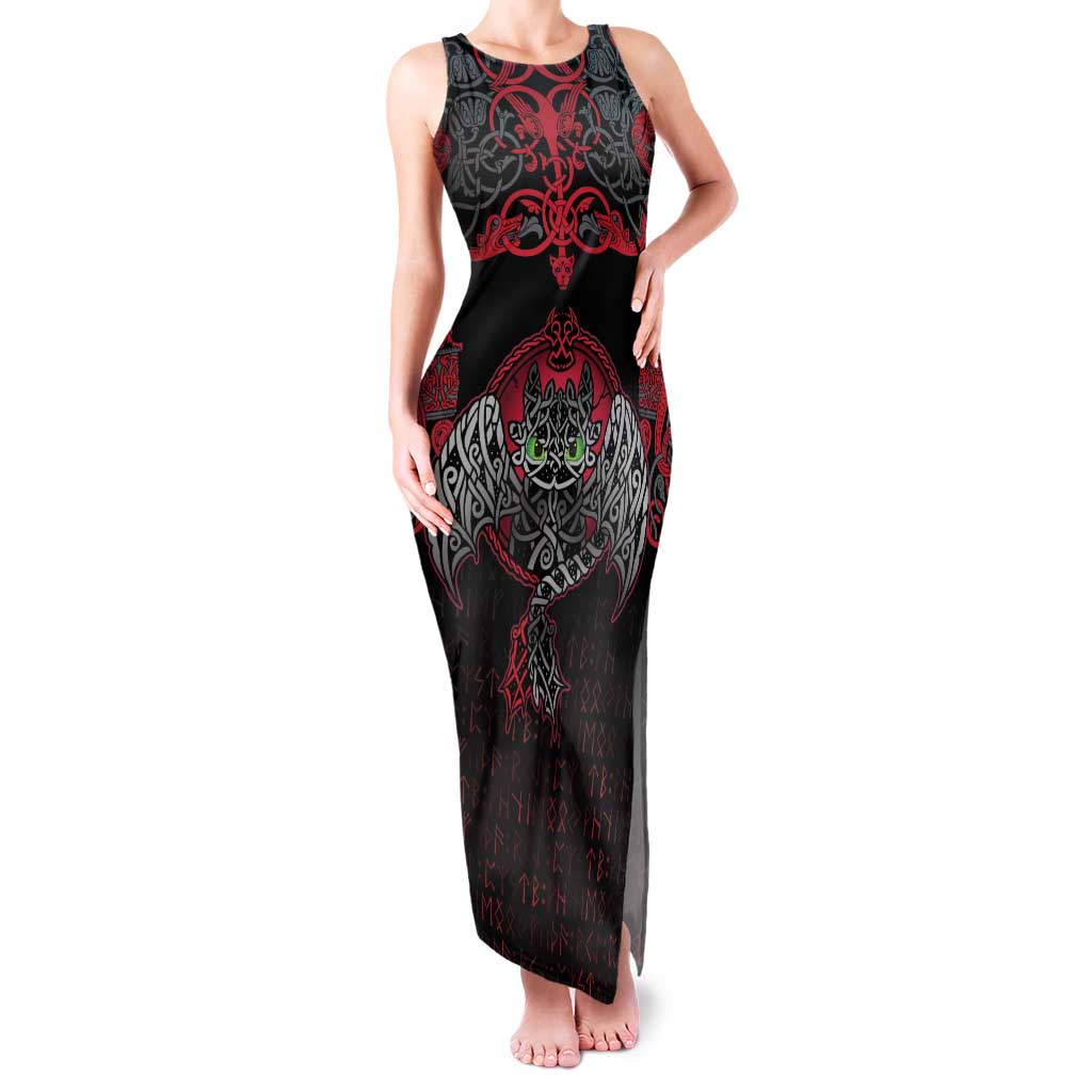 Black Dragon Vikings Family Matching Tank Maxi Dress and Hawaiian Shirt - Wonder Print Shop