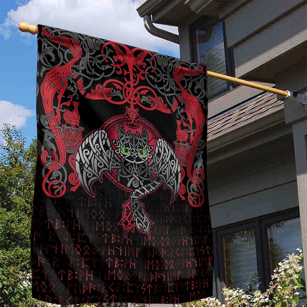Black Dragon Vikings Garden Flag - Wonder Print Shop