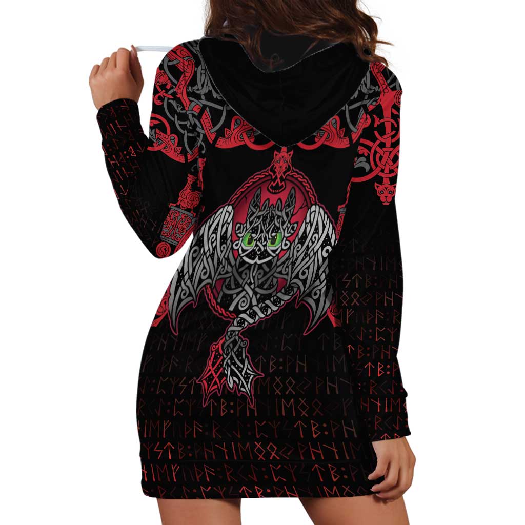 Black Dragon Vikings Hoodie Dress - Wonder Print Shop