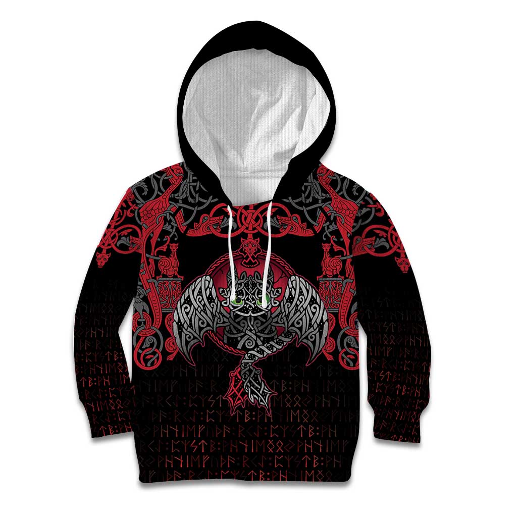 Black Dragon Vikings Kid Hoodie - Wonder Print Shop