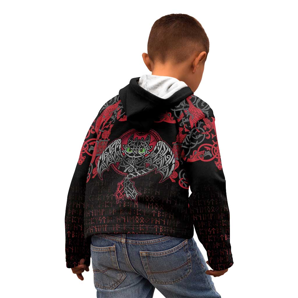 Black Dragon Vikings Kid Hoodie - Wonder Print Shop