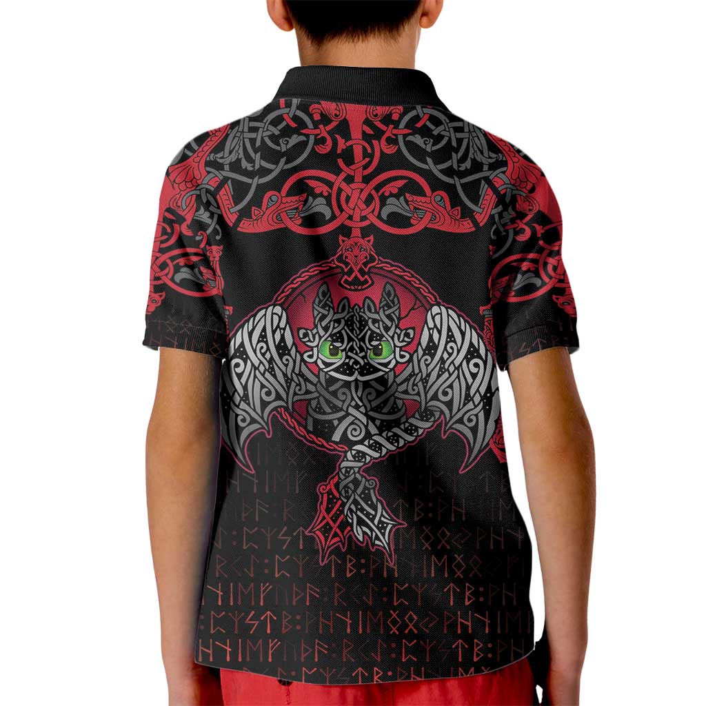 Black Dragon Vikings Kid Polo Shirt - Wonder Print Shop