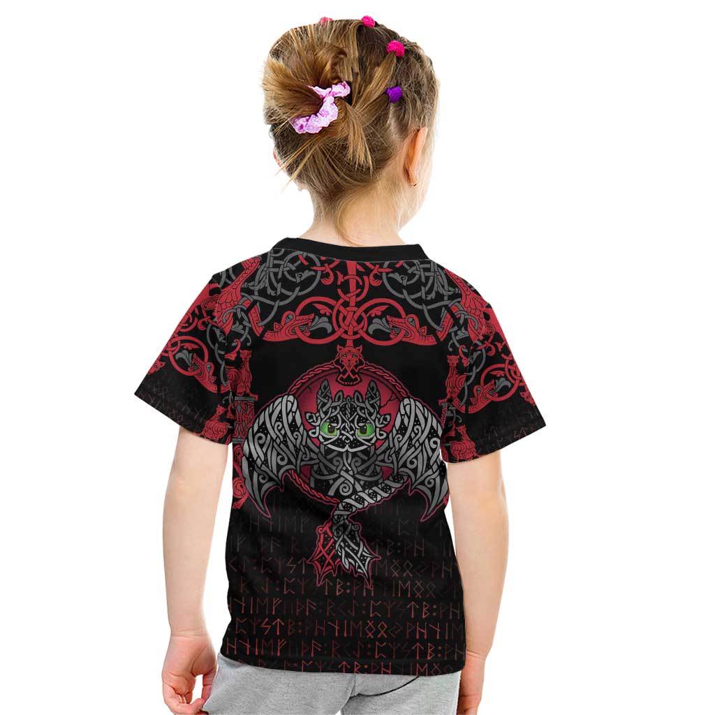 Black Dragon Vikings Kid T Shirt - Wonder Print Shop