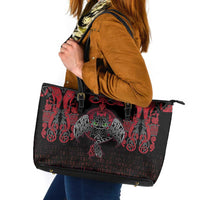 Black Dragon Vikings Leather Tote Bag - Wonder Print Shop