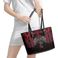Black Dragon Vikings Leather Tote Bag - Wonder Print Shop