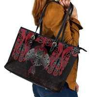 Black Dragon Vikings Leather Tote Bag - Wonder Print Shop
