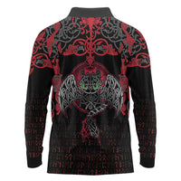 Black Dragon Vikings Long Sleeve Polo Shirt - Wonder Print Shop