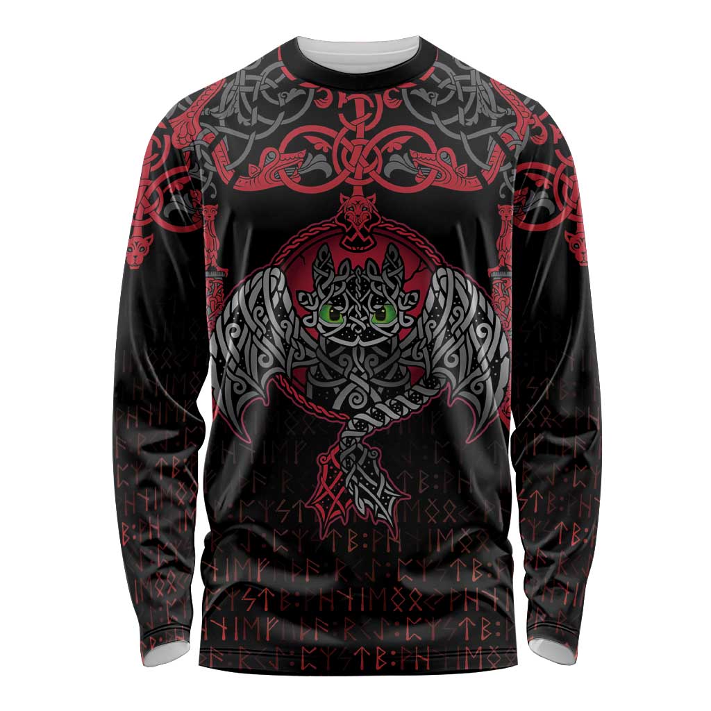 Black Dragon Vikings Long Sleeve Shirt - Wonder Print Shop