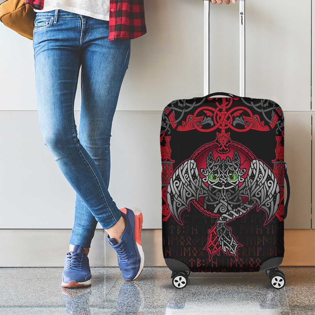 Black Dragon Vikings Luggage Cover - Wonder Print Shop