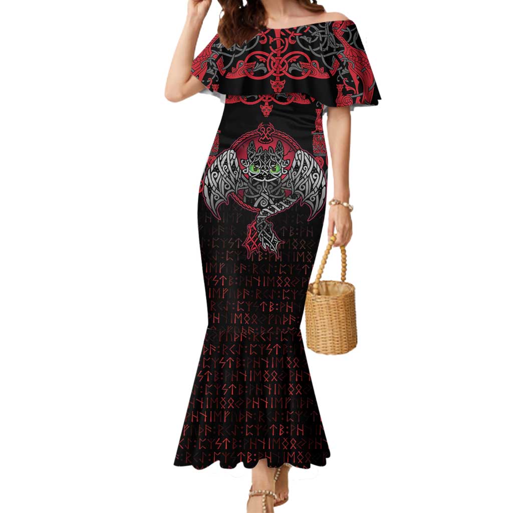 Black Dragon Vikings Mermaid Dress - Wonder Print Shop