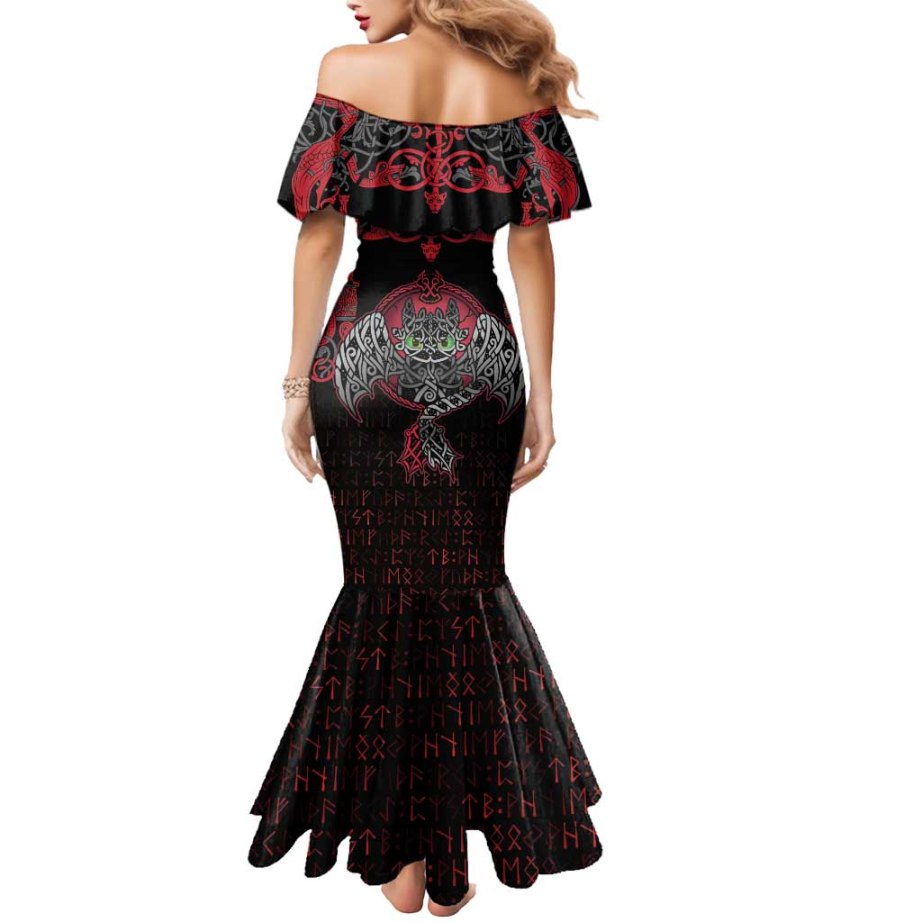 Black Dragon Vikings Mermaid Dress - Wonder Print Shop