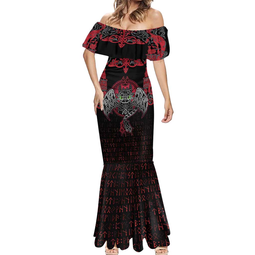 Black Dragon Vikings Mermaid Dress - Wonder Print Shop
